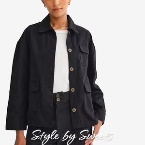 MATE the Label Organic Cotton Canvas Chore Jacket Black XL/XXL